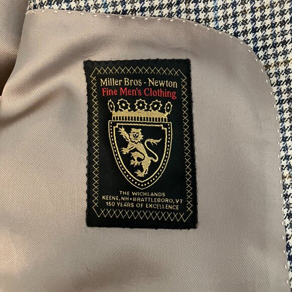 Jack Victor Brown and Tan Houndstooth Suit Jacket Size 42R - Picture 5 of 8